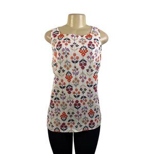 Ann Taylor Women’s White Multicolor Floral Sleeveless Tank Top Size XL - New